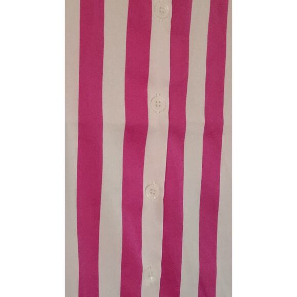 Linea by Louis Dell'Olio Pink & White Striped Button-Up Blouse Sz XL - Picture 4 of 8